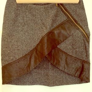 Very cute tweet and faux leather trim skirt